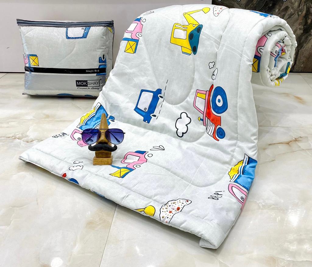 Kids Cream Vehicles Comforter